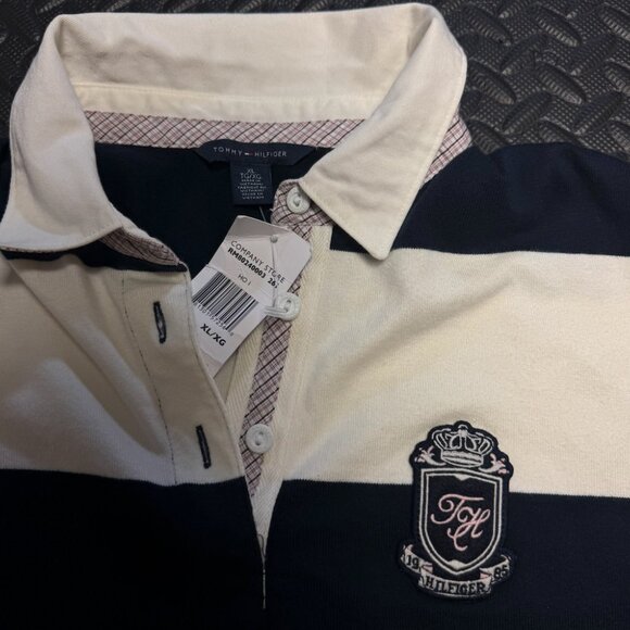 SOLD - TOMMY HILFIGER Rugby Navy/White shirt (New with tags) - Picture 3 of 3